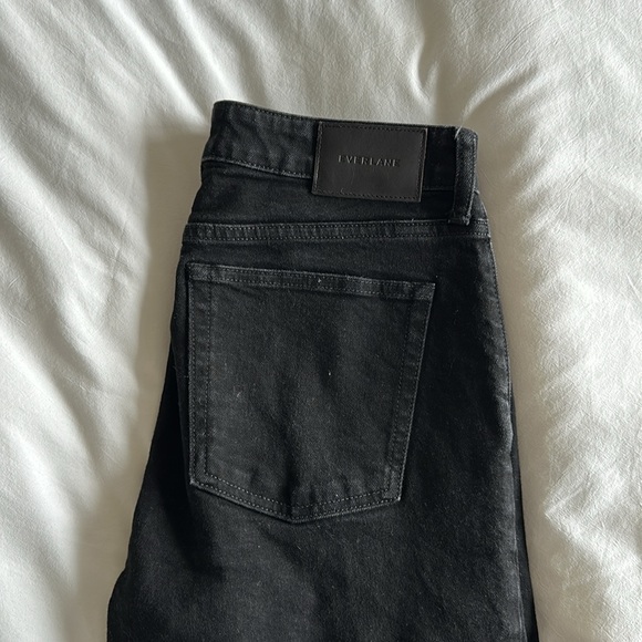 Everlane Womens Size 27 Black Button Fly High Wise Wide Leg Jeans - Picture 4 of 4